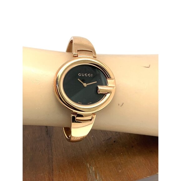 Gucci Women's Watch YA134509 Guccissima Swiss Quartz Rose Gold Black Dial 36mm - Picture 11 of 14